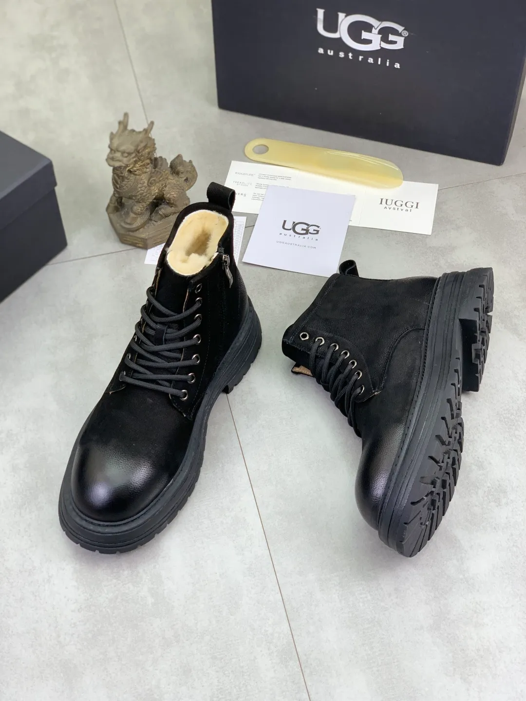 Men's men's shoes 💰P660 New arrival 🆕🆕🆕 IUGGI Men's British retro Martin boots Winter new men's outdoor hiking boots First layer of cowhide on the outside and wool on the inside Comfortable and warm Rubber sole sole Non-slip and firm Trendy and fashionable Casual and versatile Size: 38-44 (45 customized) Color: three colors